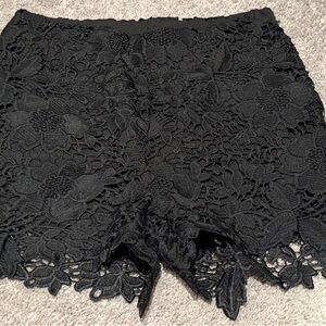 Pink Boutique Black Lace High-Wasted Shorts. 🖤